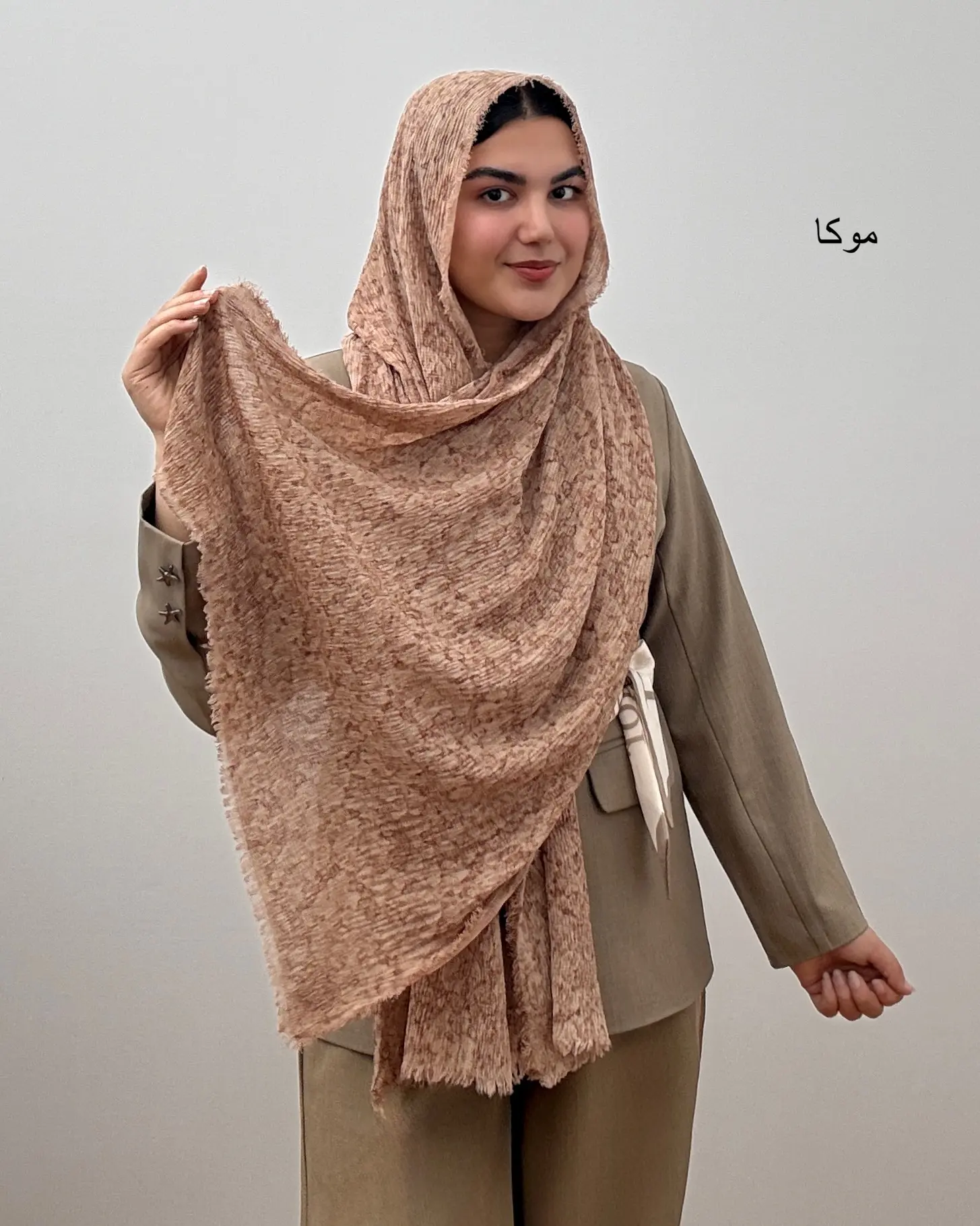 شال زنانه نخی مدل آبرنگی